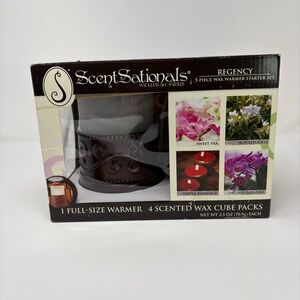 ScentSationals Warmer & Wax Starter Set Regency 4 Packs of Fragrance Cubes NIB